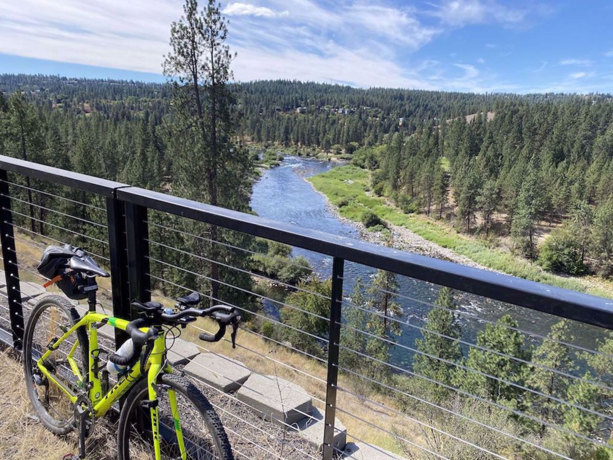 Idaho Trails Bike Tour bike on bridge