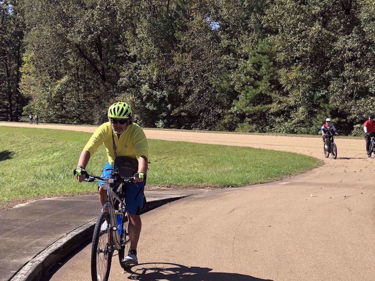 Natchez Trace Bike Tour Guests Cycling