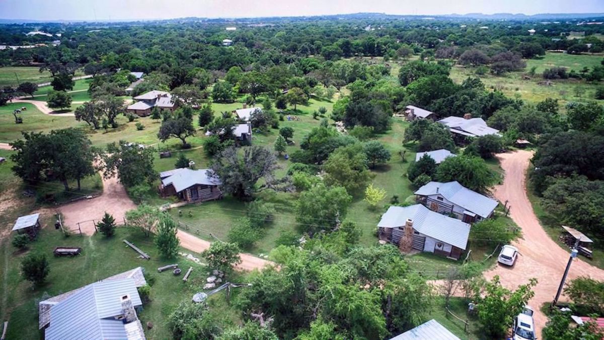 Texas Hill Country Bike Tour Barons Creekside drone shot