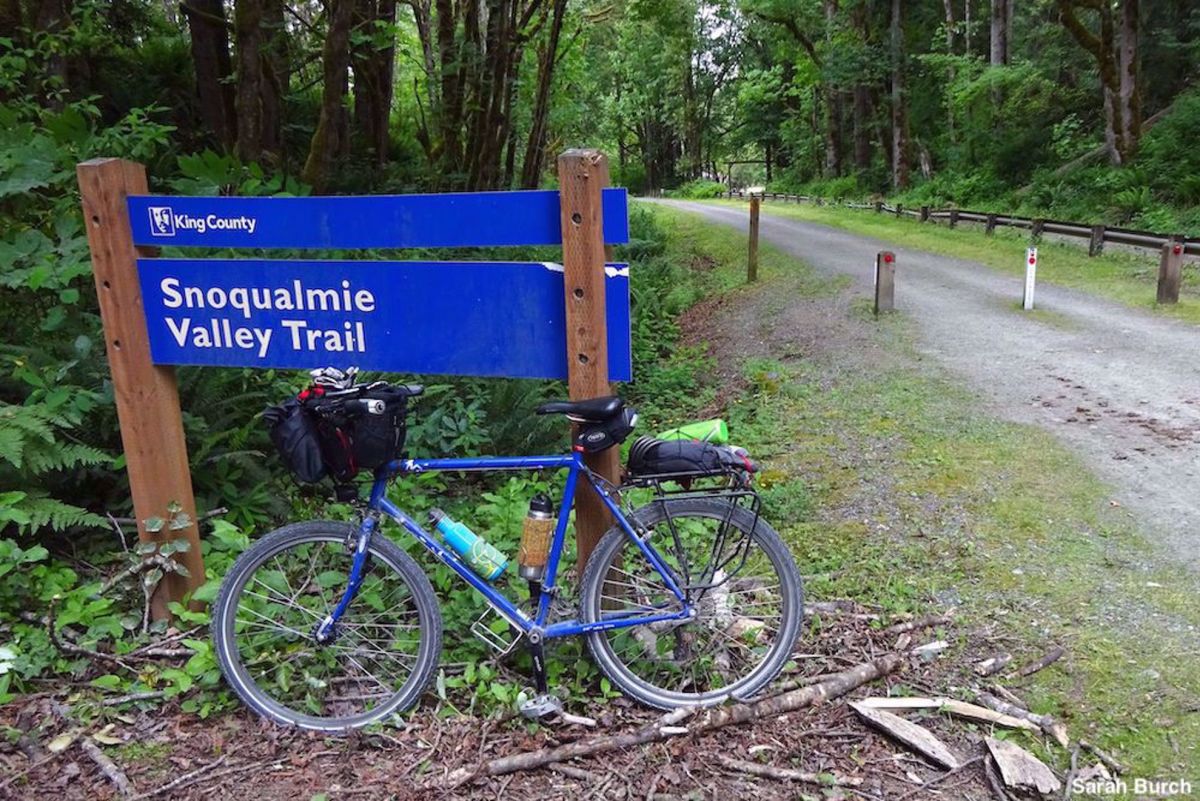 Washington Cascades Trails Bike Tour Entrance to Snoqualmie Valley Trail