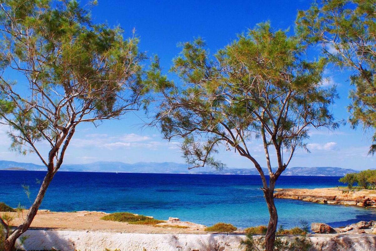 E-bike and Cruise Greek Isles Bike Tour coast blue waters