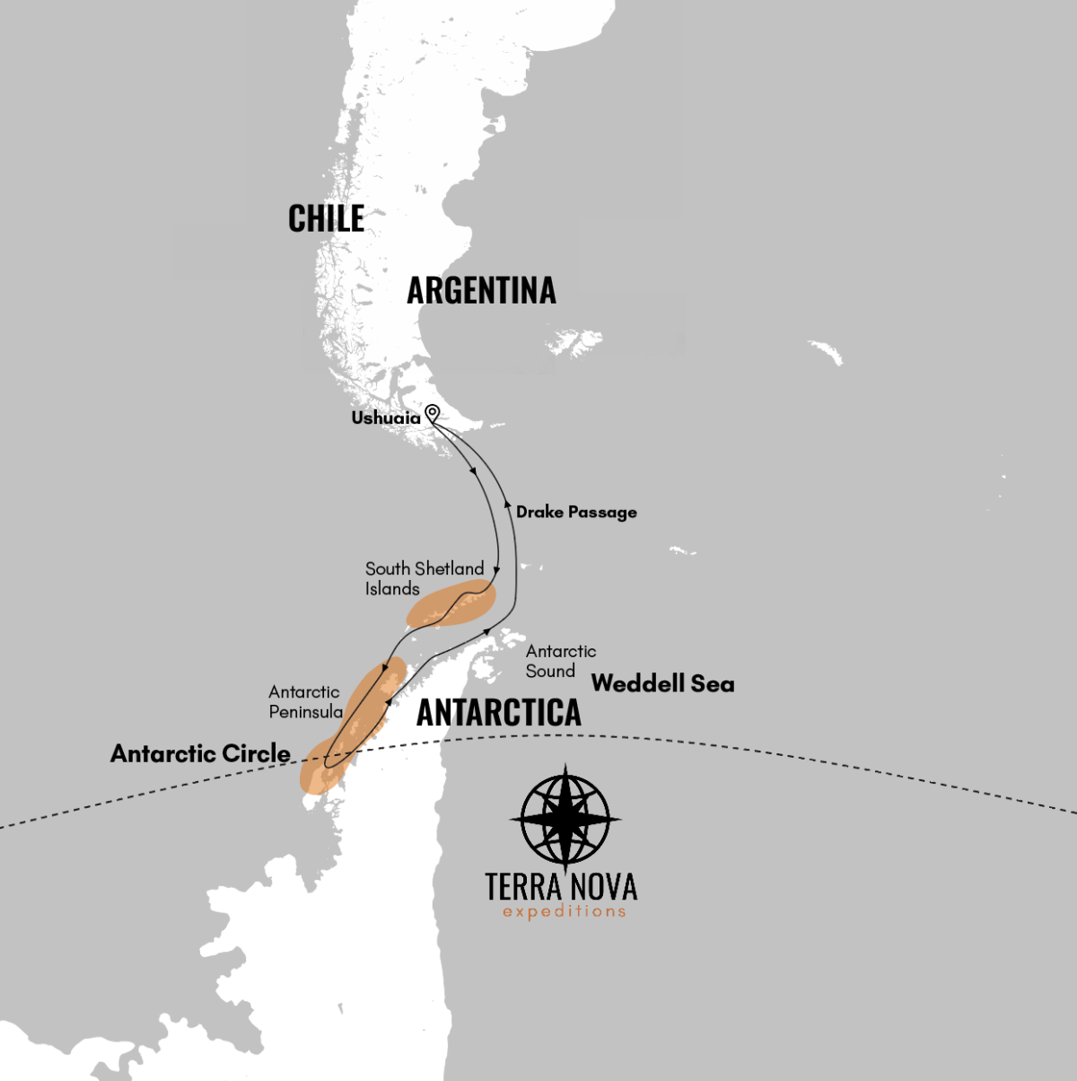 Polar Circle Quest - Onboard the St Helena Itinerary Map