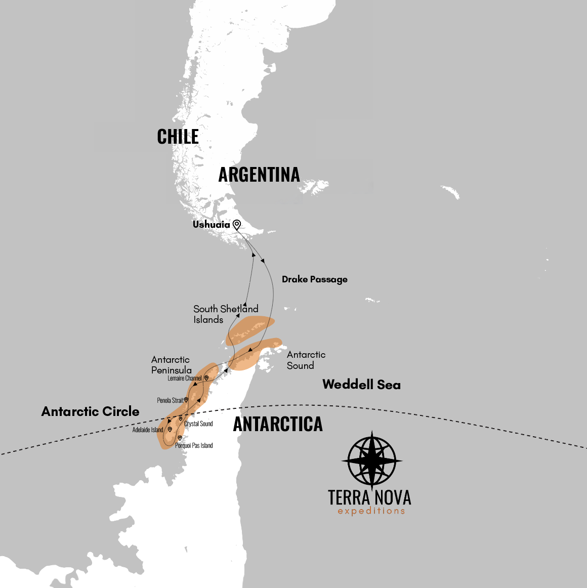 Echoes of the Deep - Whale Voyage aboard St Helena Itinerary Map