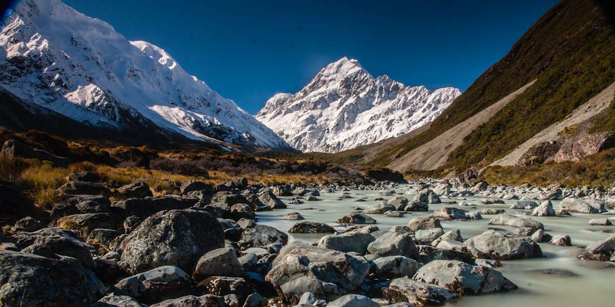 Alps to Ocean Bike tour Day 1 Aoraki Mount Cook
