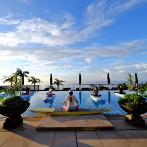 Sankara Hotel & Spa in Yakushima:  Pool Sup Yoga