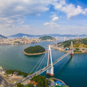 Mietwagen Rundreise «Südliches Korea» ab Seoul: Aerial panorama view of Yeosu city