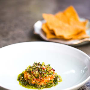 Kreuzfahrt ins Reich der Drachen (Flores - Bali) ab Labuan Bajo: Aqua Blu | Meals | Salmon crudo with celery verde, creme fraiche & wantons