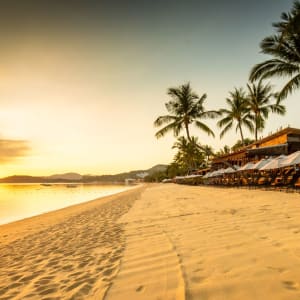 Bandara Spa Resort & Pool Villas in Ko Samui:  beach: beach: opinion: Sunset at the Beach