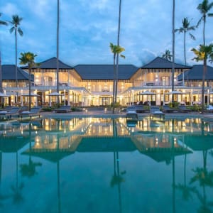 The Sanchaya in Bintan:  The Great House and Pool at Dusk