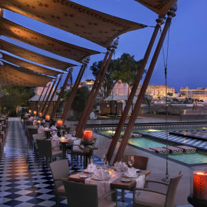 The Leela Palace in Udaipur:  Alfresco Dining outside The Dining Room