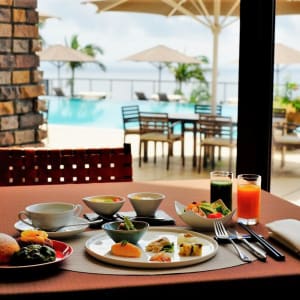 Sankara Hotel & Spa in Yakushima:  breakfast at the pool