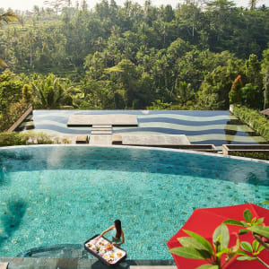 Jannata Resort & Spa in Ubud:  Floating breakfast