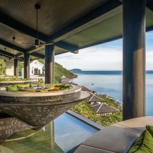 InterContinental Danang Sun Peninsula Resort:  Soaring views from the Non-La tables at Citron Restaurant