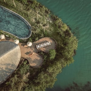 Namia River Retreat in Hoi An:  The Fisherman restaurant from above