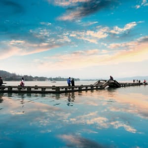 Escapade Tongli – Suzhou – Hangzhou de Shanghai: Hangzhou: West lake at afterglow