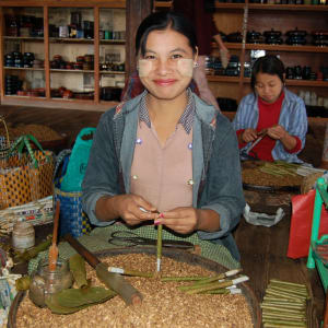 Découverte active du Myanmar de Yangon: Inle Lake woman at work