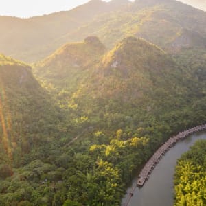 River Kwai Soft Adventure & Expérience avec les éléphants de Bangkok: location: aerial view