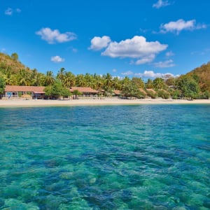 Cocotinos Sekotong in Lombok:  Beach from the sea