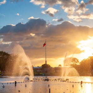 Im Jeepney durch Manila: Manila - View of a fountain in Rizal Park
