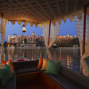 The Leela Palace in Udaipur:  View from the boat on the lake