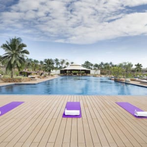 Fusion Resort Cam Ranh in Nha Trang:  yoga at the pool