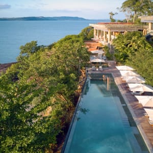 Six Senses Krabey Island in Koh Krabey:  Aerial view of the main pool