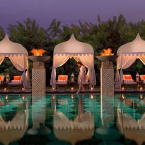 The Leela Palace in Udaipur:  evening pool