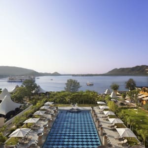 The Leela Palace in Udaipur:  Outdoor Swimming Pool