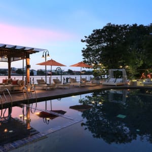 Riva Surya in Bangkok:  Swimming Pool Sunset