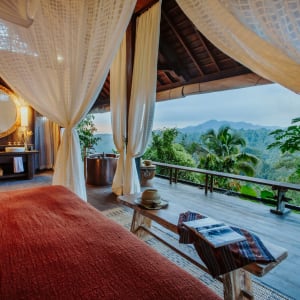 Buahan, a Banyan Tree Escape à Ubud:  Buahan Valley Pool Bale | View From the Bed