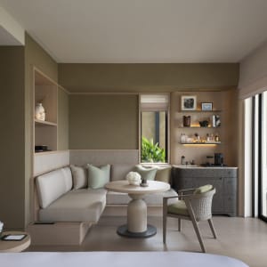 Rosewood Miyakojima:  Oceanview Villa | livingroom view from bed