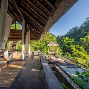 Buahan, a Banyan Tree Escape in Ubud:  Rainforest Pool Bale | Pool Deck