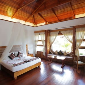 Popa Garden Resort in Bagan:  Villa Terrace | Bedroom