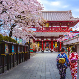 Gruppenreise «Höhepunkte Südkoreas und Japans» ab Seoul: Tokyo Asakusa Sensoji Temple with two Geishas