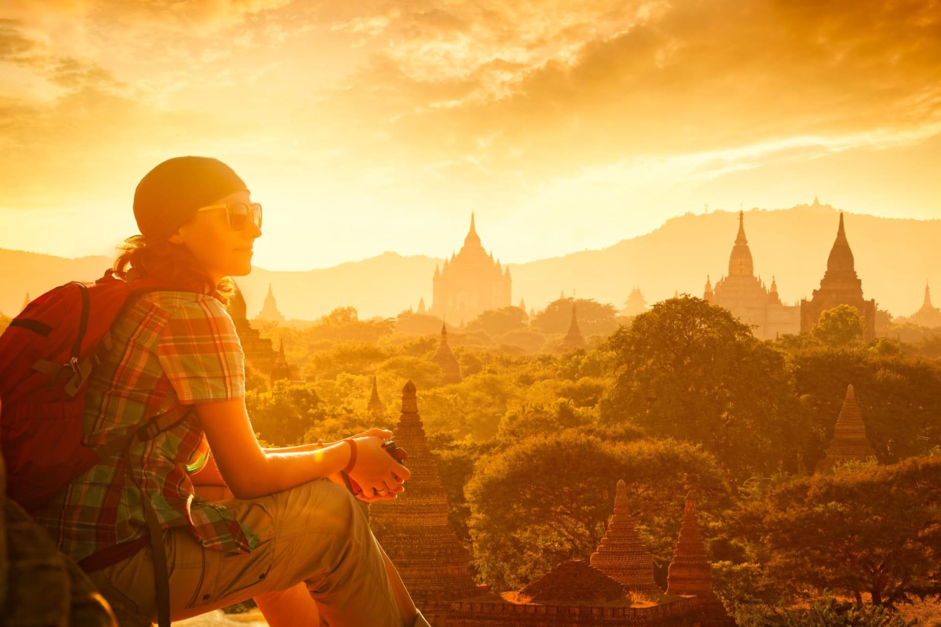 Bagan Sunset with Traveller