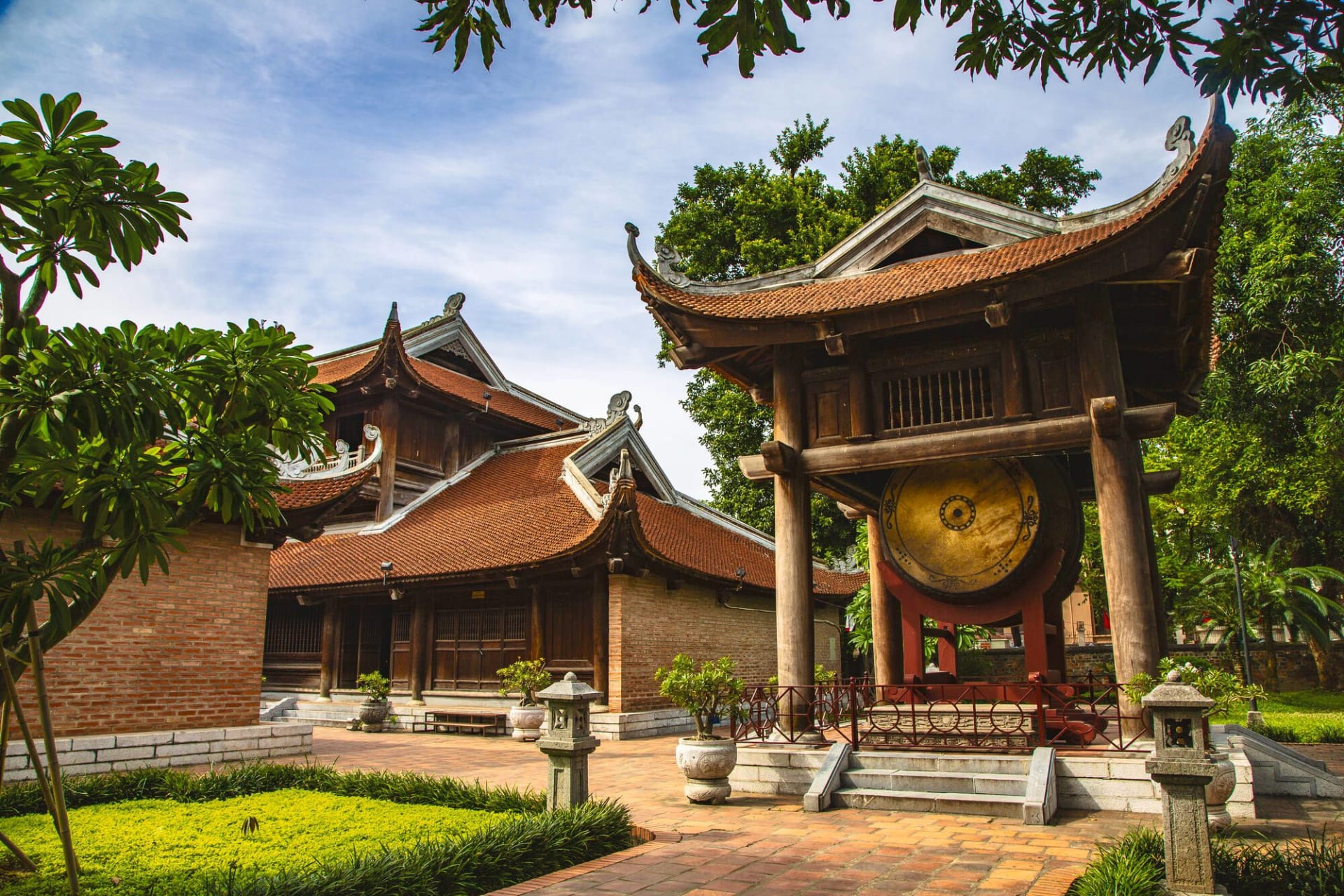 Hanoi - Drum tower in the Temple of Literature