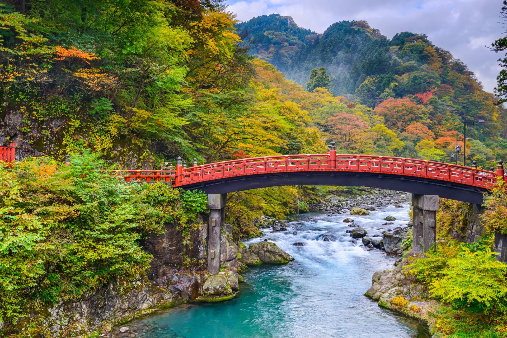 Nikko at the Shinkyo Bridge over the Daiwa River