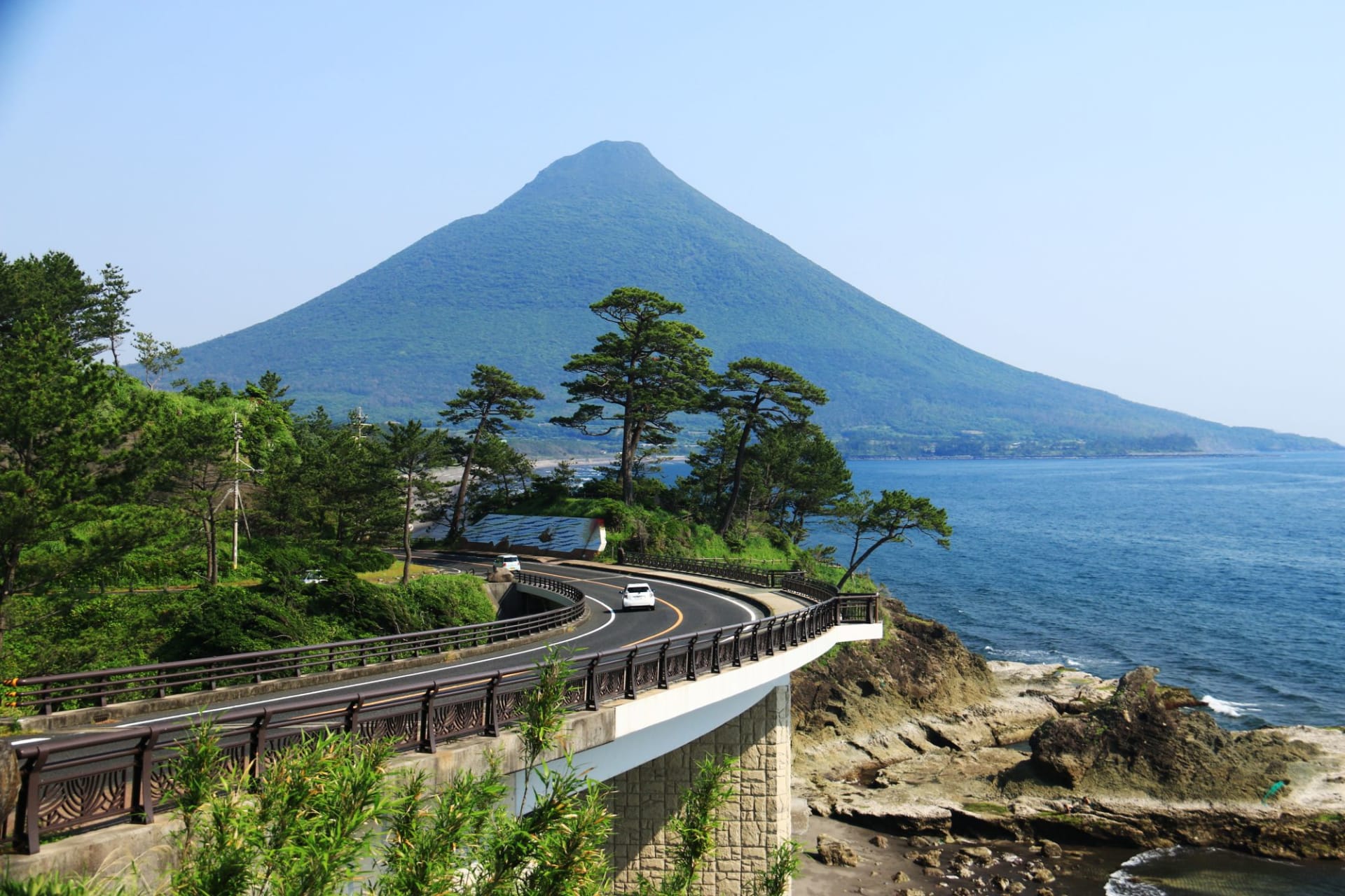 Scenery with Mt. Kaimondake