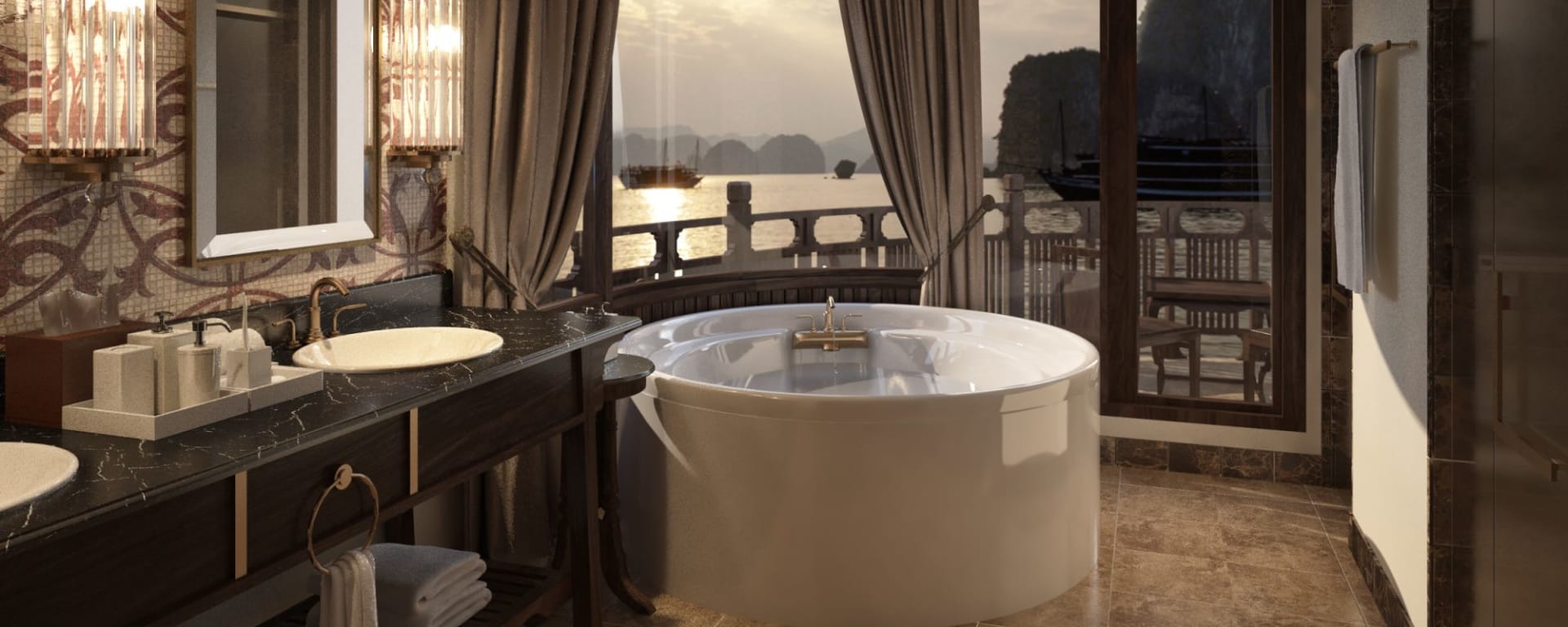 Croisière dans la baie mystique de Lan Ha à bord du «Ginger» de Hanoi: Heritage Line - LH Ginger Regent Suite Crane Bathroom