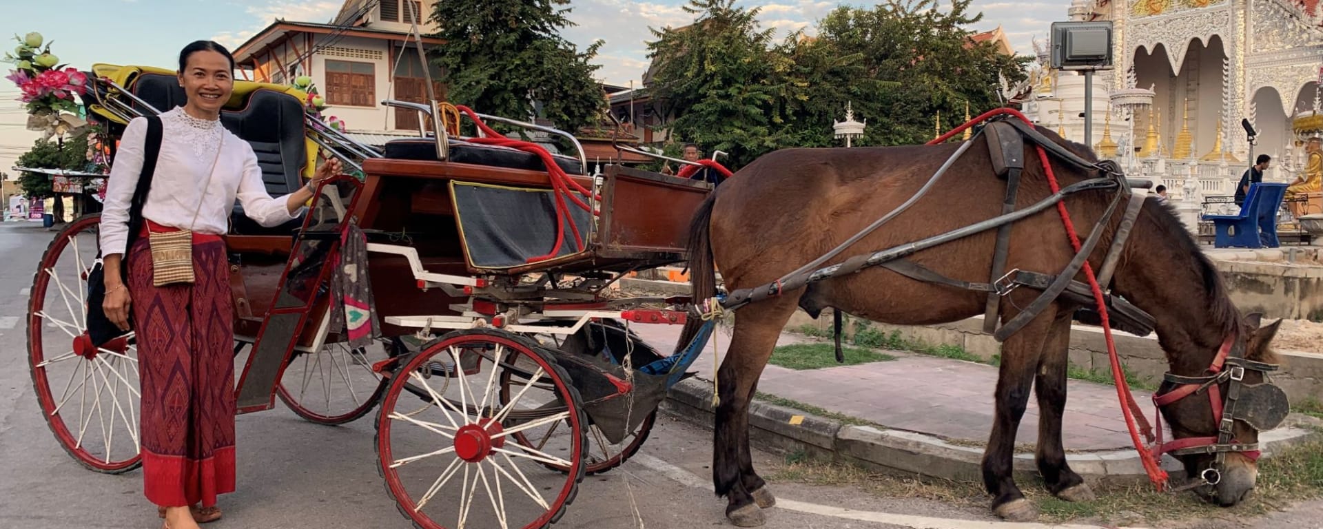 Royaume de Lanna de Chiang Mai: Horse cart in Lampang with Coach women