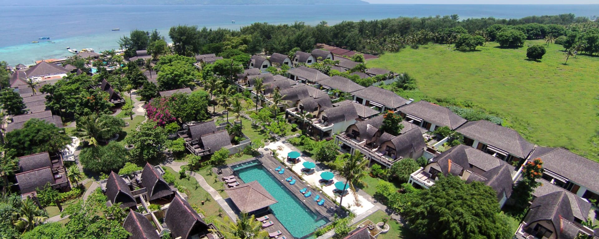 Vila Ombak in Gili: Birds view