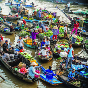 Cai Rang Floating Market, is highly recommended by TripAdvisor, in Cantho, Vietnam