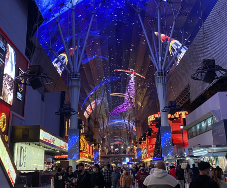 Walk Along Fremont Street In Las Vegas