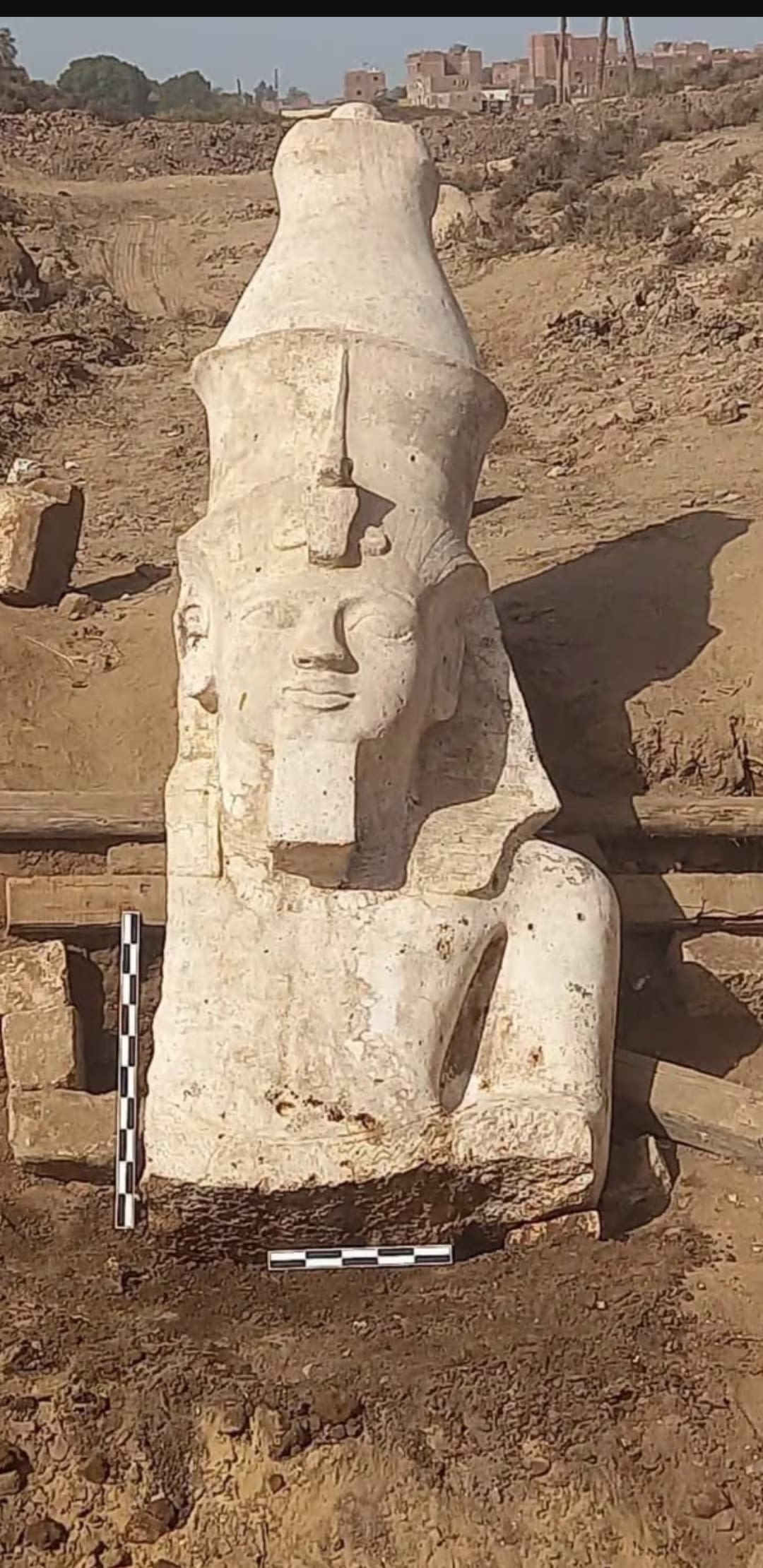 New excavations in Menia: A Piece of Ramses second