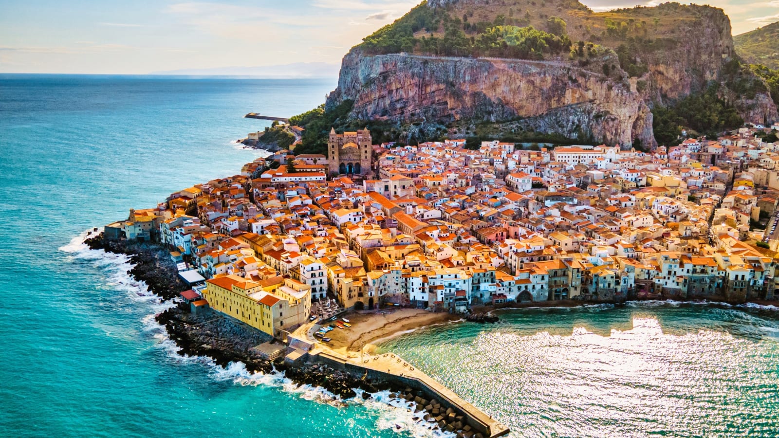 From Palermo Shore Excursion: Monreale, Cefalù & City Walk
