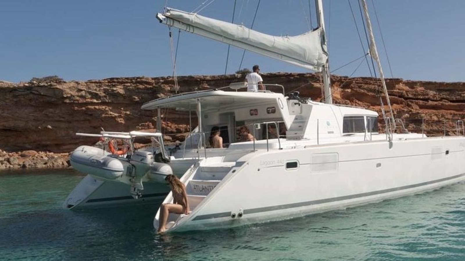 Luxury Catamaran Semi private cruise with meals & drinks and transportation.