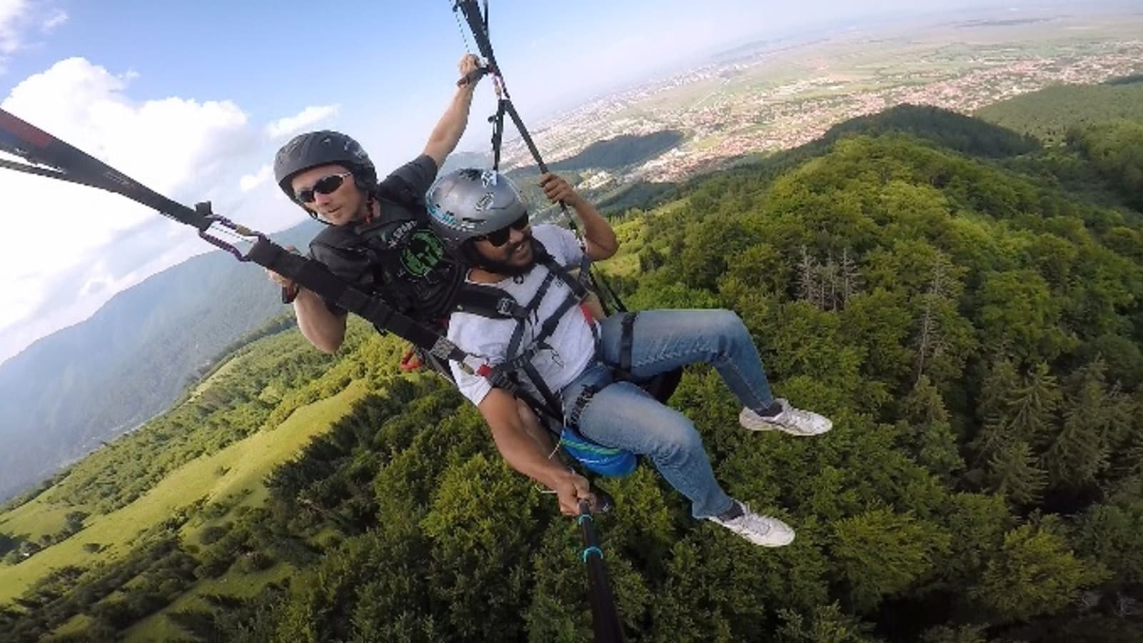 Paragliding over Brasov