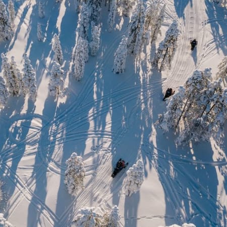 2-Hour Snowmobile Safari in Rovaniemi through Forests and Frozen Lake