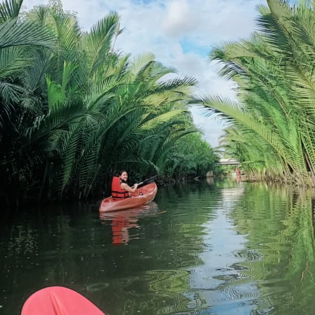 3-Hour Kayaking Adventure in Kampot's Green Cathedral at Sunset