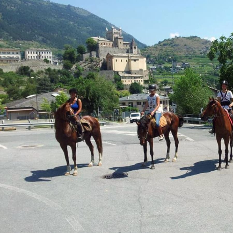 1-Hour Horse Riding Tour in Aosta Valley through Vineyards and Castles